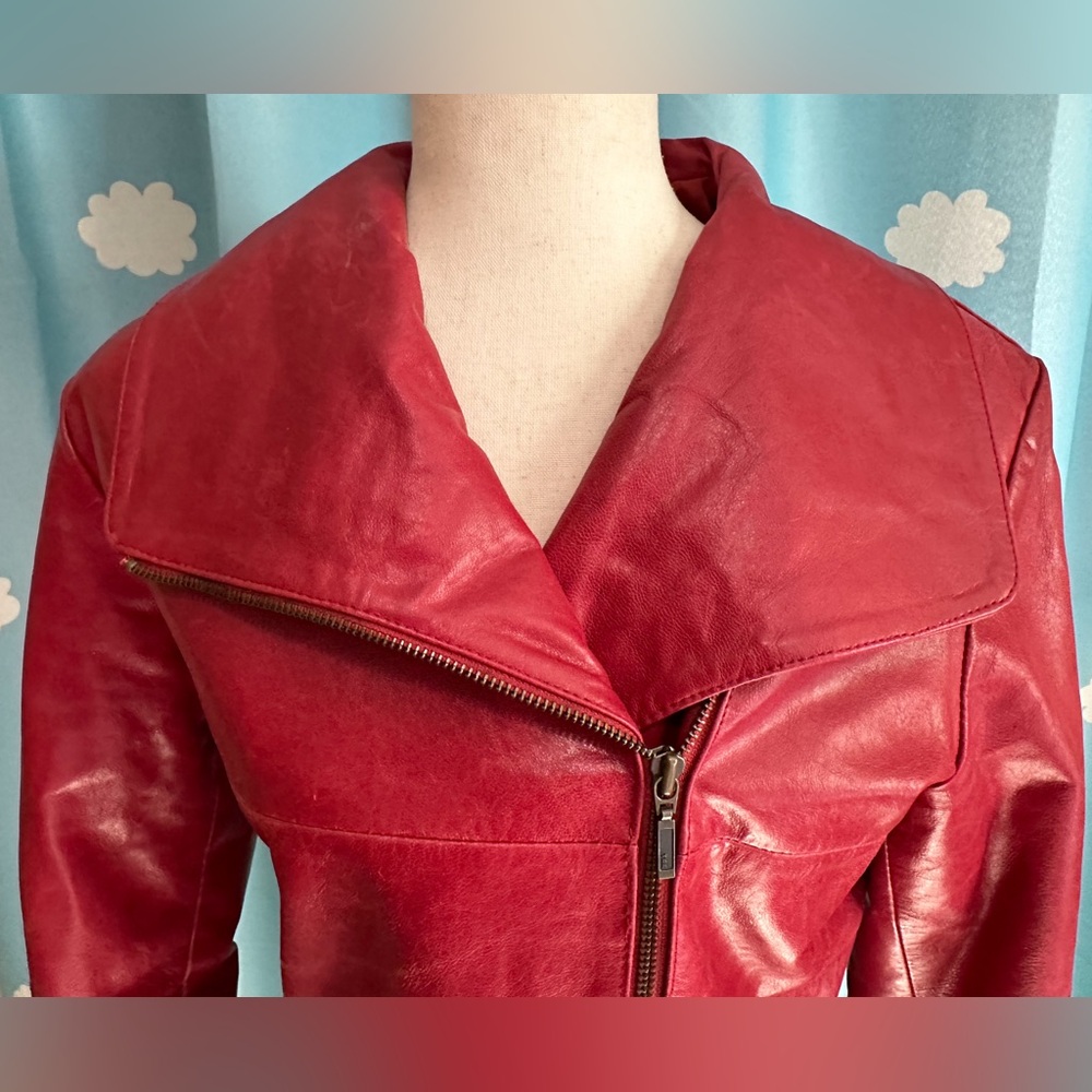 Sticks and Stones red leather jacket - Picture 3 of 5